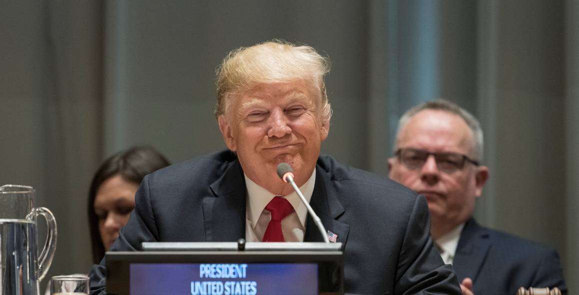 USAs forrige president, Donald Trump, på et FN-toppmøte i 2018. Foto: UN Photo/Mark Garten